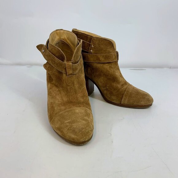 Rag & Bone Women's Harrow‎ Stacked Heel Ankle Bootie Boots Suede Taupe SZ 39/9 - Picture 2 of 14